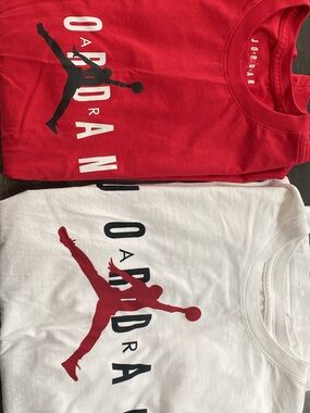 Jordan Short-Sleeve Jumpman Tee in Red, White & Black